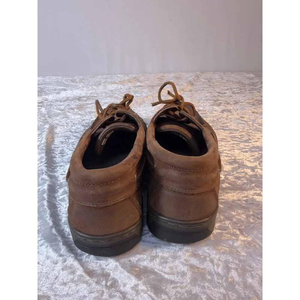 Earth Shoes Brown Leather Boat Shoes Men's Size 9 Lace Up Comfort Casual